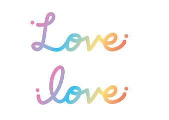 かわいい筆記体の文字 Love love