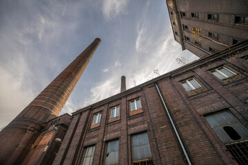 Old epic legendary historic brick abandoned power plant in Silesia, Poland