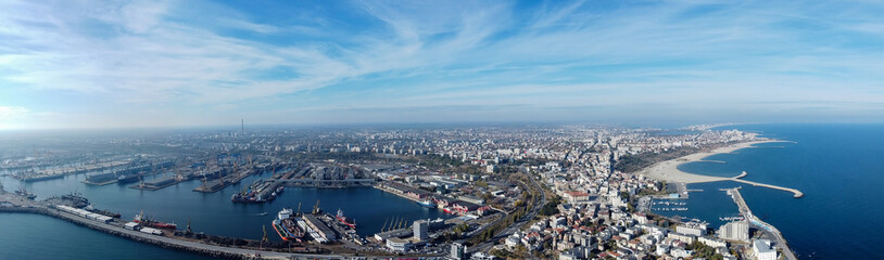 Fototapeta na wymiar panoramic view of Constanta city - Romania, seen from above