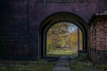 Fototapeta premium Old epic legendary historic brick abandoned power plant in Silesia, Poland