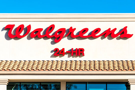 Walgreens Storefront Sign - Upland / Upland, USA &ndash; Nov 24,  2022: The Walgreens brand communicates key healthcare and wellness values in the Upland community. 