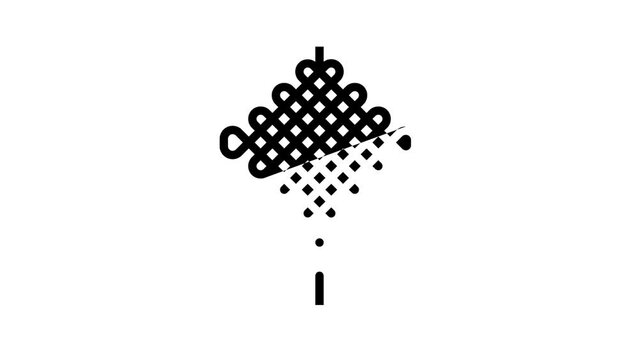 knot chinese accessory line icon animation