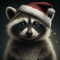 cute animals in santa hats