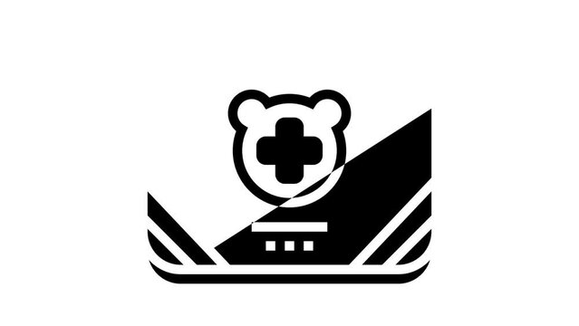 baby first aid kit glyph icon animation