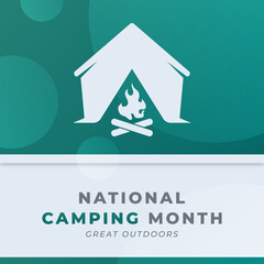 Happy National Camping Month June Celebration Vector Design Illustration. Template for Background, Poster, Banner, Advertising, Greeting Card or Print Design Element