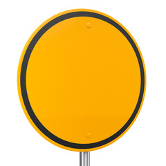 Road traffic signs on pole isolated on white background.