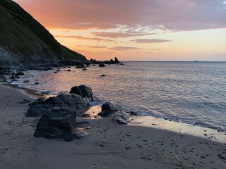 Gardenstown Beach sunset, Scotland 