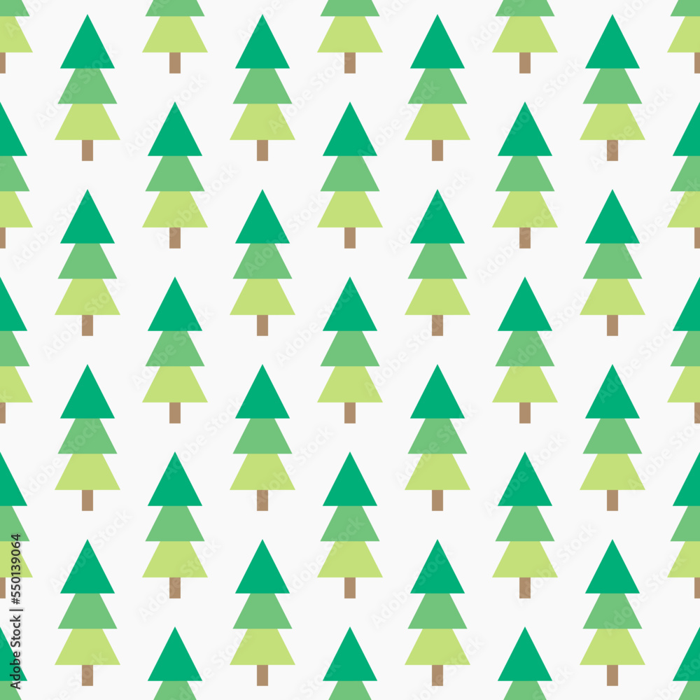 Wall mural christmas trees seamless forest pattern.