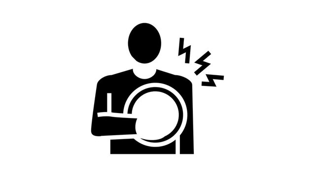 chest pain glyph icon animation