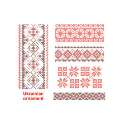 Seamless patterns. Embroidery. Ukrainian national ornament

