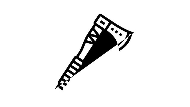 axe viking line icon animation