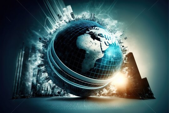 High Resolution Best Internet Concept of Gobal Business with Generative AI Technology