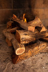 Bonfire lit for the future cooking of an Argentine barbecue