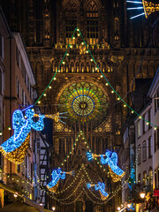 Christmas decorations in the streets of Strasbourg, the capital of Christmas. Christmas market. - 550140620