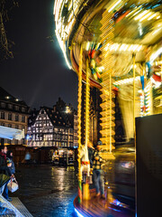Christmas decorations in the streets of Strasbourg, the capital of Christmas. Christmas market.