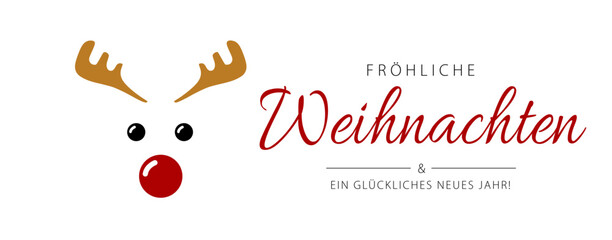 Fototapeta na wymiar German text Fröhliche Weihnachten und ein glückliches Neues Jahr! Merry Christmas and Happy New Year. Vector illustration. Cartoon