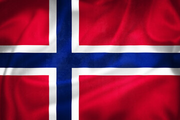 Fototapeta premium Grunge 3D illustration of Norway flag