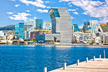 Contemporary architecture of Oslo waterfront view - obrazy, fototapety, plakaty