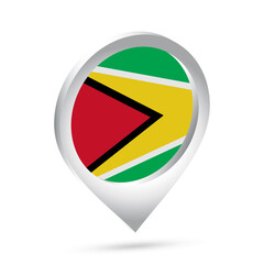 Guyana flag 3d pin icon