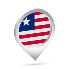 Liberia flag 3d pin icon