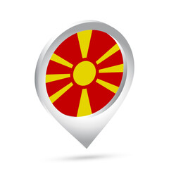 Macedonia flag 3d pin icon