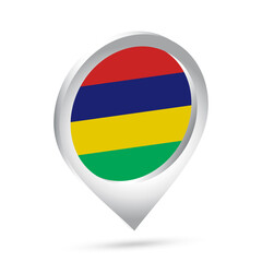 Mauritius flag 3d pin icon