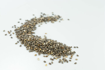 sementes de chia organizados isolado vista de cima