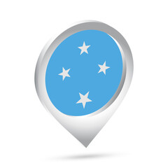 Micronesia flag 3d pin icon