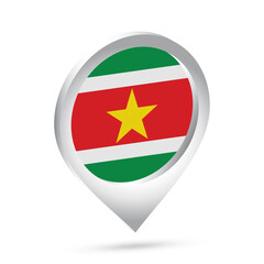 Suriname flag 3d pin icon