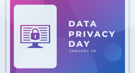 Happy Data Privacy Day January Celebration Vector Design Illustration. Template for Background, Poster, Banner, Advertising, Greeting Card or Print Design Element