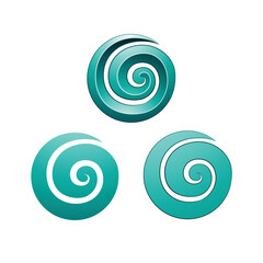 Swirly Round Persian Green Shapes