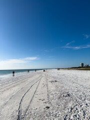 White sands blue water and blue skies. Siesta Key the no.1 beach in America. Sarasota Florida.