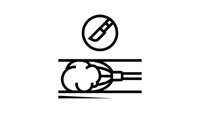 clot removal line icon animation