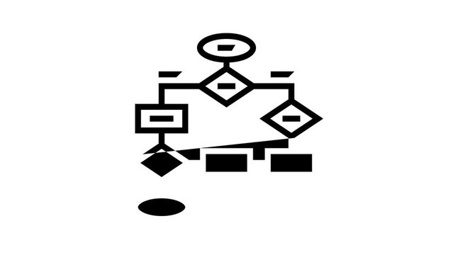 flow chart line icon animation