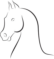 Simple scetch of a horse head in vector.