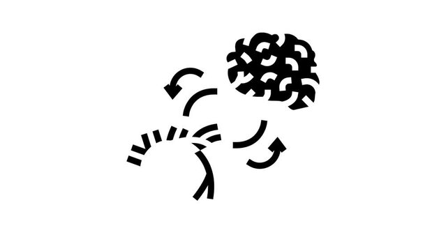baroreflex heart and brain glyph icon animation