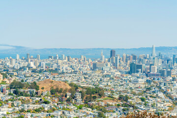 Obraz premium panoramic view of san francisco downtown city