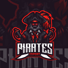 Pirate esports gaming logo Premium Vector