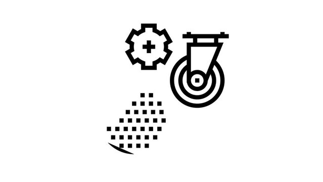 polyurethane elastomer line icon animation