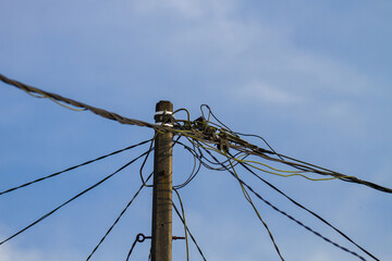 Electric pole with wire (tiang listrik)