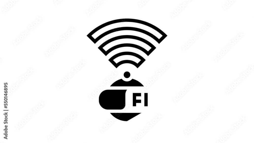 Poster wireless wifi connection line icon animation