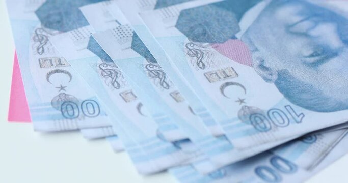 00 Turkish liras on the table