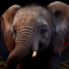 Adorable Baby Elephant, AI