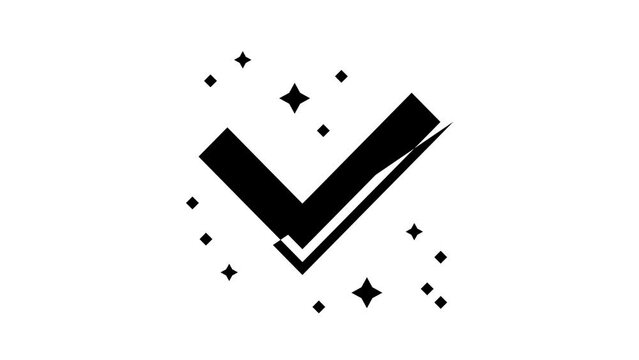 tick quality approving glyph icon animation