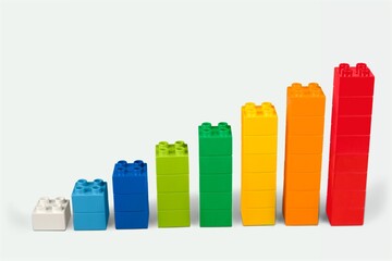 Set of toy child's cubes or blocks in bright color