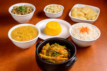 Cooked free range chicken. Traditional cuisine from the northeast of Brazil.