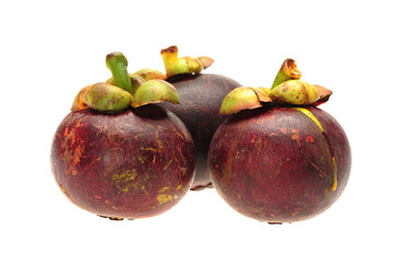 Mangosteen on white background