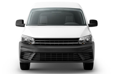 front view of van isolated on empty background for mockup