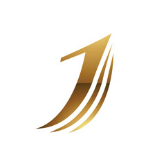 Golden Letter J Symbol on a White Background - Icon 1