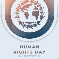 Happy Human Rights Day December Celebration Vector Design Illustration. Template for Background, Poster, Banner, Advertising, Greeting Card or Print Design Element